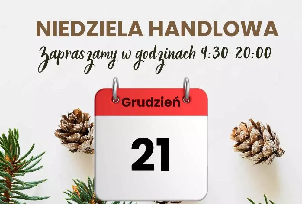 Niedziela handlowa 21 GRUDNIA